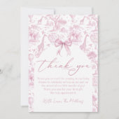 Safari Toile de Jouy Baby shower bedankkaart (Voorkant)