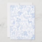 Safari Toile de Jouy Baby shower bedankkaart (Achterkant)