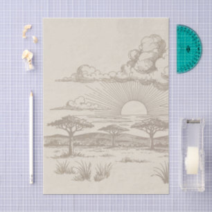Safari Toilet, Neutraal Baby Wilde Avontuur Scene Tissuepapier