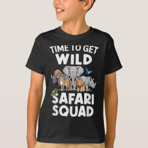 Safari Tour Guide Safari Dieren Tijd om Wild te wo T-shirt