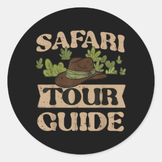 Safari Tourgids Kostuum Jungle Dierenpark Wilde Di Ronde Sticker