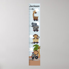 Safari Train Animals Growth Chart Keep at 8x44! Poster
