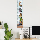 Safari Train Animals Growth Chart Keep at 8x44! Poster (Thuiskantoor)