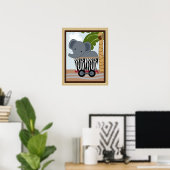 Safari Train Animals Nursery Art Poster (Thuiskantoor)
