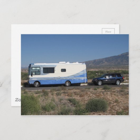 Safari Trek 1999 Blue Classic RV Motorhome Briefkaart (Voorkant / Achterkant)