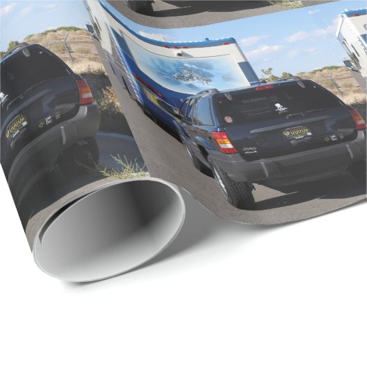 Safari Trek 1999 Blue Classic RV Motorhome Jeep Cadeaupapier (Rol Hoek)