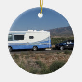 Safari Trek 1999 Blue Classic RV Motorhome Keramisch Ornament (Voorkant)