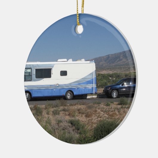 Safari Trek 1999 Blue Classic RV Motorhome Keramisch Ornament (Links)