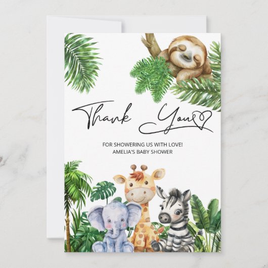 Safari Tropical bedankkaart (Voorkant)