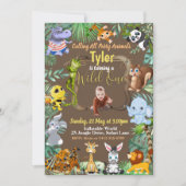 Safari Tropical Birthday-uitnodiging Kaart (Voorkant)