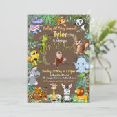 Safari Tropical Birthday-uitnodiging Kaart (Staand voorkant)