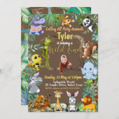 Safari Tropical Birthday-uitnodiging Kaart (Voorkant / Achterkant)