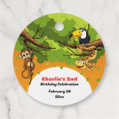 Safari Tropical Oerwoud Animals Cartoon Dank u Bedankjes Labels (Achterkant)