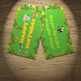 Safari Tropical Oerwoud Animals Schattige Green Bi Cadeaulabel