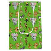 Safari Tropical Oerwoud Animals Schattige groen Medium Cadeauzakje (Achterkant)