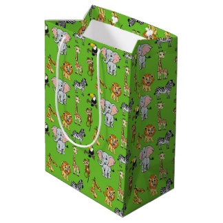 Safari Tropical Oerwoud Animals Schattige groen Medium Cadeauzakje
