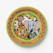 Safari Tropical Oerwoud Animals Schattigee Cartoon Papieren Bordje (Voorkant)