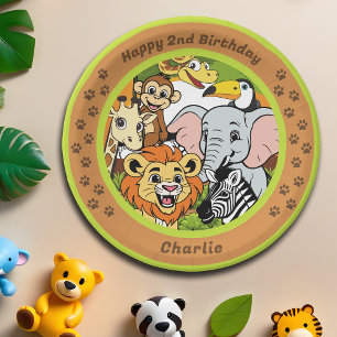 Safari Tropical Oerwoud Animals Schattigee Cartoon Papieren Bordje