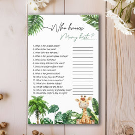 Safari Tropical Who Knows Mama Beste Spel Flyer