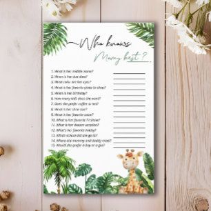 Safari Tropical Who Knows Mama Beste Spel Flyer
