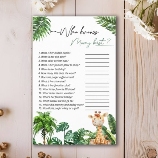 Safari Tropical Who Knows Mama Beste Spel Flyer