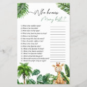Safari Tropical Who Knows Mama Beste Spel Flyer (Voorkant)