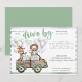 Safari Truck en schattige dieren rijden per Baby s Kaart (Voorkant / Achterkant)