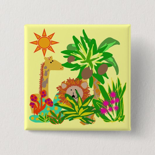 Safari Tshirts en Gifts Vierkante Button 5,1 Cm (Voorkant)