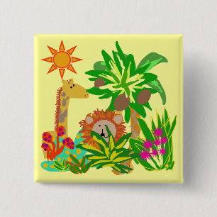 Safari Tshirts en Gifts Vierkante Button 5,1 Cm