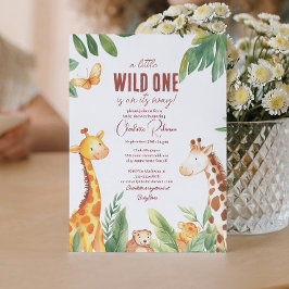 Safari twee Schattigee giraffe Baby shower Kaart