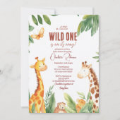 Safari twee Schattigee giraffe Baby shower Kaart (Voorkant)