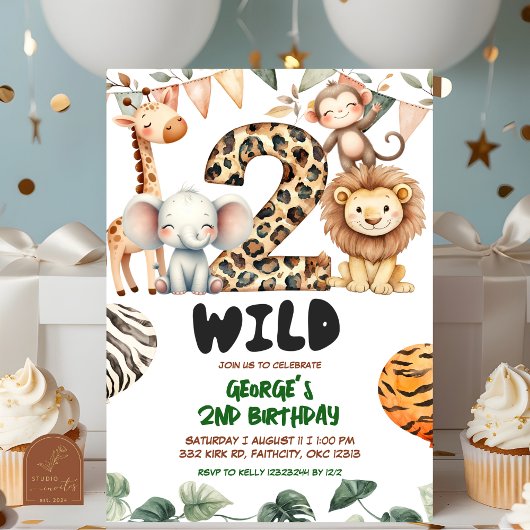 Safari twee verjaardag in het wild kaart