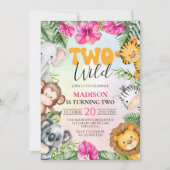 Safari Twee Wilde 2e Meisje Verjaardag Kaart (Voorkant)