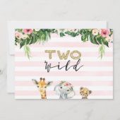 Safari Twee Wilde Foto Birthday Uitnodiging voor m (Achterkant)