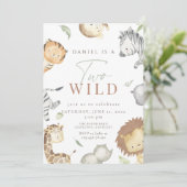 Safari twee wilde tweede verjaardag  kaart (Staand voorkant)