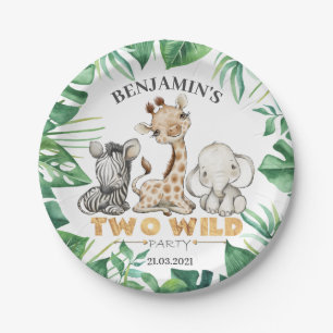 Safari Twee wilde Verjaardagspapier Bord