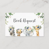 Safari Twins Baby shower Book Request Insert Visitekaartje (Achterkant)