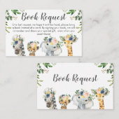 Safari Twins Baby shower Book Request Insert Visitekaartje (Voorkant / Achterkant)