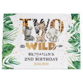 Safari Two Wild 2de verjaardag Grote Gift Bag Groot Cadeauzakje (Voorkant)