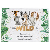 Safari Two Wild 2de verjaardag Grote Gift Bag Groot Cadeauzakje (Achterkant)
