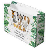 Safari Two Wild 2de verjaardag Grote Gift Bag Groot Cadeauzakje (Achterkant Gekanteld)