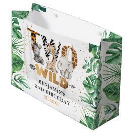 Safari Two Wild 2de verjaardag Grote Gift Bag Groot Cadeauzakje