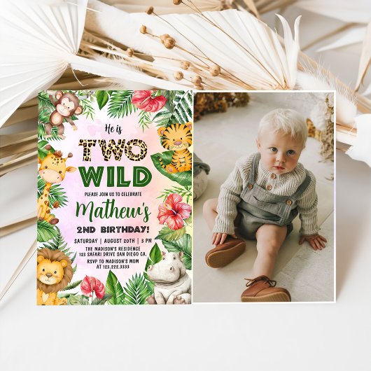 Safari Two Wild 2e verjaardag foto Kaart