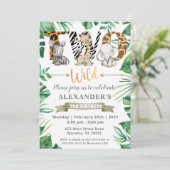 Safari Two Wild 2e verjaardag Uitnodiging (Staand voorkant)