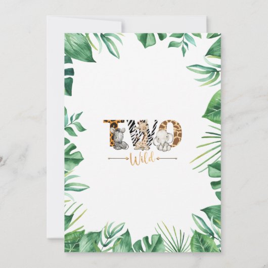 Safari Two Wild 2e verjaardag Uitnodiging (Achterkant)