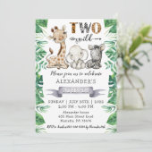 Safari Two Wild 2e verjaardag Uitnodiging (Staand voorkant)