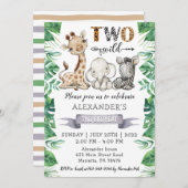 Safari Two Wild 2e verjaardag Uitnodiging (Voorkant / Achterkant)