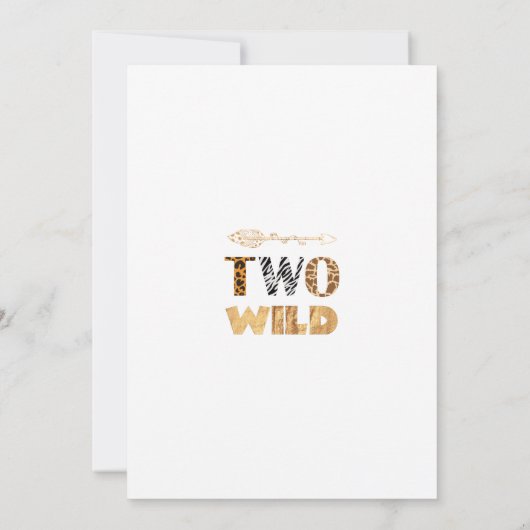 Safari Two Wild Birthday Oerwoud Party Invitation Kaart (Achterkant)