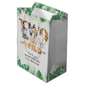 Safari Two Wild Birthday Party Medium Gift Bag Medium Cadeauzakje (Achterkant Gekanteld)