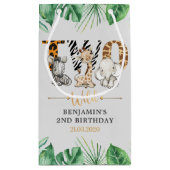 Safari Two Wild Birthday Party Small Gift Bag Klein Cadeauzakje (Achterkant)
